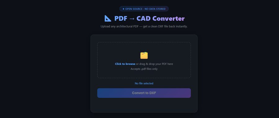 PDF to CAD converter interface
